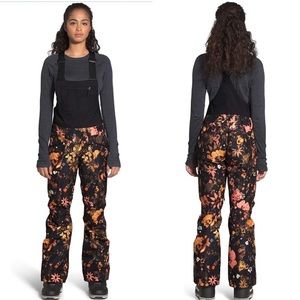 NWT The North Face Freedom Floral Bib Ski Snow XS
